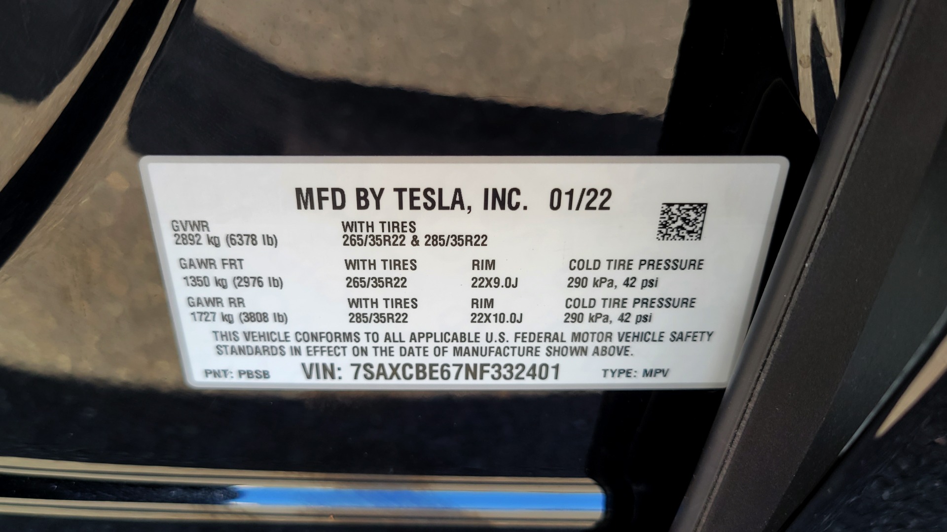 Gvwr tesla on sale model x